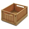 Set van 2 opvouwkratjes - Weston storage box small with lid 2-pack golden caramel